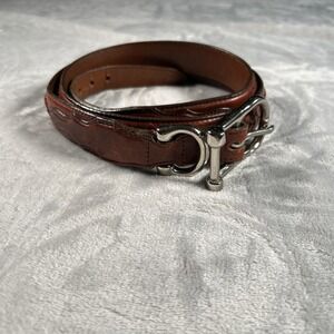 Willis & Geiger Belt Mens Size 44 Brown Braided Equestrian Riding Western